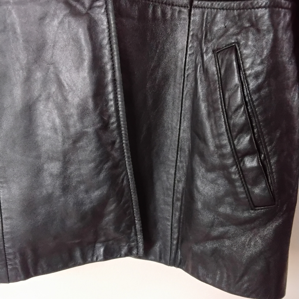 Keneth Cole Leather Coat - Picture 3 of 9